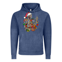 Vintage Denim Christmas lights and skeleton Vintage Hoodie - FaDigitalArtStudio