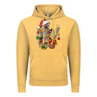 Vintage Mustard Christmas lights and skeleton Vintage Hoodie - FaDigitalArtStudio