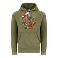 Vintage Olive Christmas lights and skeleton Vintage Hoodie - FaDigitalArtStudio