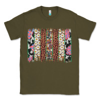 Army Green easter leopard cowhide bunny brush stroke Classic Tee - Artiststas