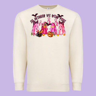 In October We Wear Pink Premium Sweatshirt Designed By Lillyallendesigns