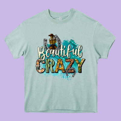 Beautiful Crazy Heavy Core Tee Designed By Texasbilliewilder