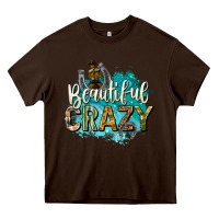 Chocolate Brown beautiful crazy Heavy Core Tee - texasbilliewilder