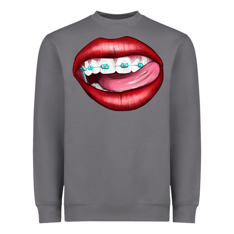 Lips Dental Braces Heavyweight Sweatshirt by Artiststas | Teevron