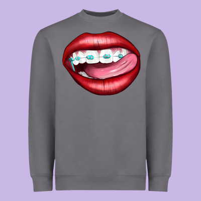 Lips Dental Braces Heavyweight Sweatshirt Designed By Artiststas