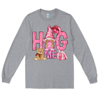 Heather Grey hug me with gnome Long Sleeve Tee - NancyCooperArtShop