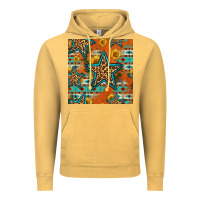 Vintage Mustard western stars seamless pattern Vintage Hoodie - HRA Design Shop