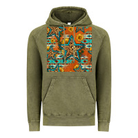 Vintage Olive western stars seamless pattern Vintage Hoodie - HRA Design Shop