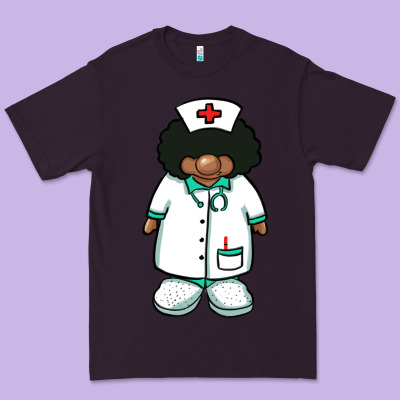 African Nurse Gnome Afro Hair Premium Tee Designed By Barkaloodesign