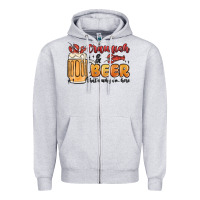 Heather Grey crawfish and beer that's why i'm here Zipper Hoodie - MaliasSmallBusiness
