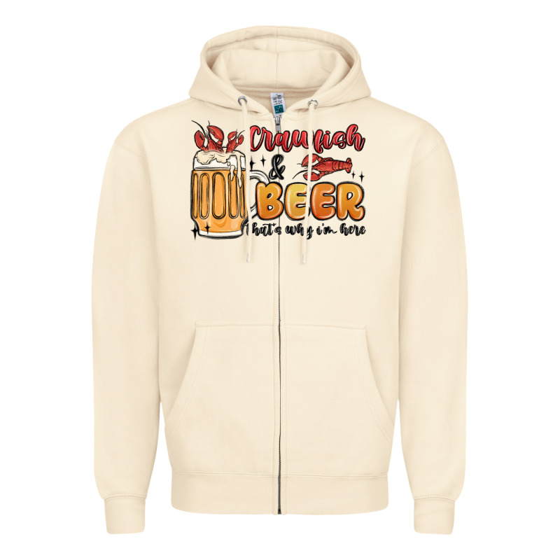Crawfish And Beer That's Why I'm Here Zipper Hoodie by MaliasSmallBusiness | Teevron