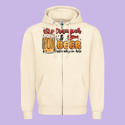 Crawfish And Beer That's Why I'm Here Zipper Hoodie Designed By Maliassmallbusiness