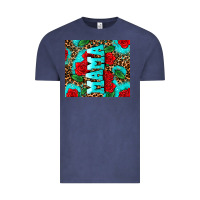 Vintage Denim rose leopard mama Vintage Tee - AdoDesignShop