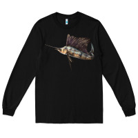 Black Atlantic Sailfish Illustrations Long Sleeve Tee - LillyAllenDesigns