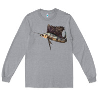 Heather Grey Atlantic Sailfish Illustrations Long Sleeve Tee - LillyAllenDesigns