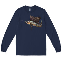 Navy Atlantic Sailfish Illustrations Long Sleeve Tee - LillyAllenDesigns