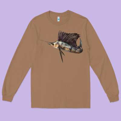 Atlantic Sailfish Illustrations Long Sleeve Tee Designed By Lillyallendesigns