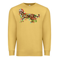 Antique Gold christmas bengal cat Premium Sweatshirt - LillyAllenDesigns
