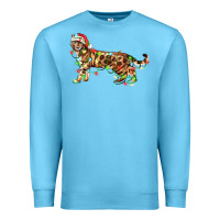 Ocean Blue christmas bengal cat Premium Sweatshirt - LillyAllenDesigns
