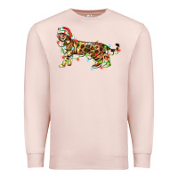 Pale Pink christmas bengal cat Premium Sweatshirt - LillyAllenDesigns