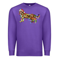 Purple christmas bengal cat Premium Sweatshirt - LillyAllenDesigns