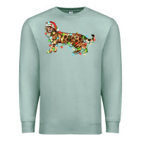 Seafoam christmas bengal cat Premium Sweatshirt - LillyAllenDesigns