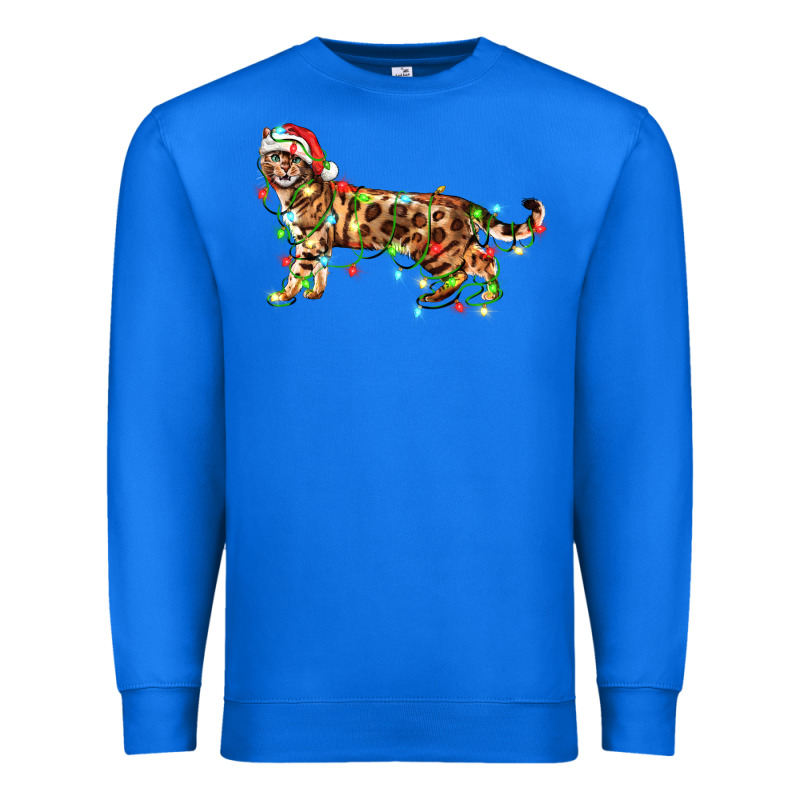 Christmas Bengal Cat Premium Sweatshirt by LillyAllenDesigns | Teevron