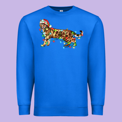 Christmas Bengal Cat Premium Sweatshirt Designed By Lillyallendesigns
