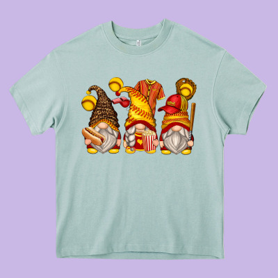 Softball Gnomes Heavy Core Tee Designed By Zillion Design Studio