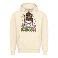 Sandshell bead princess messy bun mardi gras Zipper Hoodie - MaliasSmallBusiness