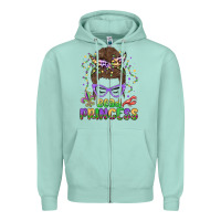 Seafoam bead princess messy bun mardi gras Zipper Hoodie - MaliasSmallBusiness