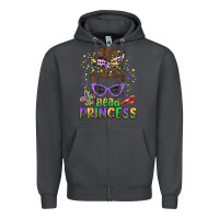 Smoke bead princess messy bun mardi gras Zipper Hoodie - MaliasSmallBusiness