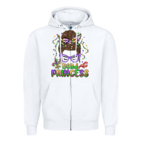 White bead princess messy bun mardi gras Zipper Hoodie - MaliasSmallBusiness