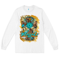 White western cross blessed lily butterfly Long Sleeve Tee - BarkalooDesign
