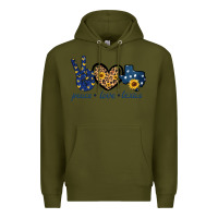 Army Green Peace Love Texas Premium Hoodie - Bettercallsaul