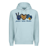 Blue Mist Peace Love Texas Premium Hoodie - Bettercallsaul