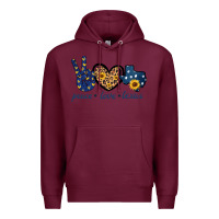 Burgundy Peace Love Texas Premium Hoodie - Bettercallsaul