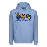 Colony Blue Peace Love Texas Premium Hoodie - Bettercallsaul