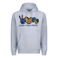 Heather Grey Peace Love Texas Premium Hoodie - Bettercallsaul