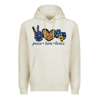 Oatmeal Heather Peace Love Texas Premium Hoodie - Bettercallsaul