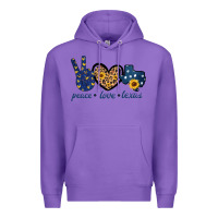 Purple Peace Love Texas Premium Hoodie - Bettercallsaul
