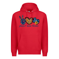 Red Peace Love Texas Premium Hoodie - Bettercallsaul