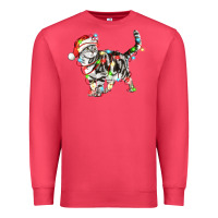 Cardinal christmas american shorthair cat Premium Sweatshirt - LillyAllenDesigns