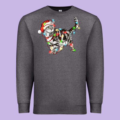 Christmas American Shorthair Cat Premium Sweatshirt Designed By Lillyallendesigns
