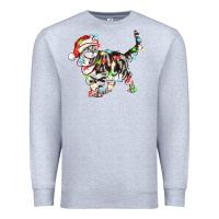 Heather Grey christmas american shorthair cat Premium Sweatshirt - LillyAllenDesigns
