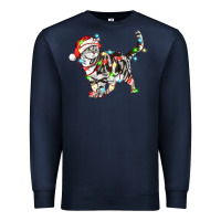 Navy christmas american shorthair cat Premium Sweatshirt - LillyAllenDesigns