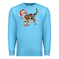 Ocean Blue christmas american shorthair cat Premium Sweatshirt - LillyAllenDesigns