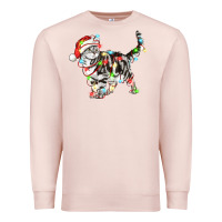 Pale Pink christmas american shorthair cat Premium Sweatshirt - LillyAllenDesigns