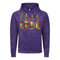 Cloud Purple christmas skeleton coffee cups Vintage Hoodie - FaDigitalArtStudio