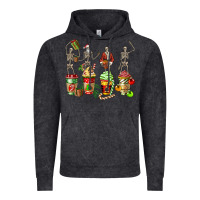 Vintage Black christmas skeleton coffee cups Vintage Hoodie - FaDigitalArtStudio